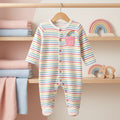 Rainbow Striped Full Sleeve Baby Romper