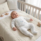 White Bear Print Wrap Style Baby Romper