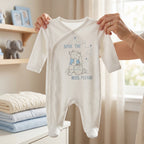 White Bear Print Wrap Style Baby Romper