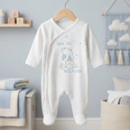 White Bear Print Wrap Style Baby Romper