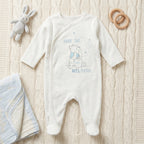 White Bear Print Wrap Style Baby Romper