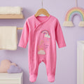 Pink Rainbow Giraffe Print Baby Romper