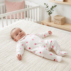 White Apple Print Collar Baby Romper