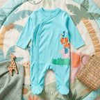 Aqua Jungle Animal Print Baby Romper