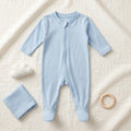 Light Blue Zipper Baby Romper