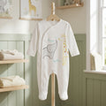 White Elephant Giraffe Print Wrap Style Baby Romper