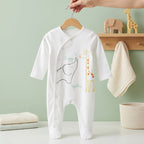 White Elephant Giraffe Print Wrap Style Baby Romper