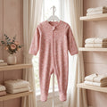 Pink Floral Zipper Baby Romper