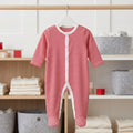Red Striped Button Baby Romper