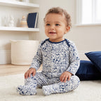White Navy Cartoon Mouse Print Baby Romper