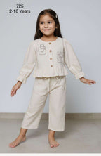 Ivory Blossom Embroidered Co-ord Set for Girls