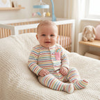 Rainbow Striped Full Sleeve Baby Romper